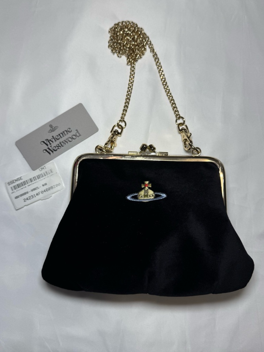 Vivienne Westwood Black Granny Frame Purse / Crossbody Bag